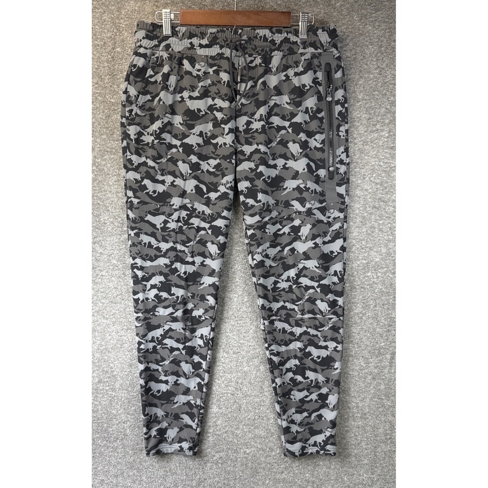 Greyson Clothiers In The Shadows Joggers Mens M Wolf Camo Stretch Golf Pants EUC